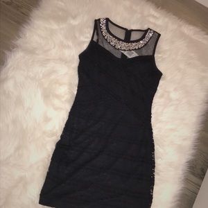 Never worn formal lace dress rhinestone neckline